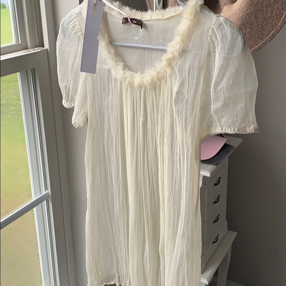 Cream see through blouse - Picture 1 of 2